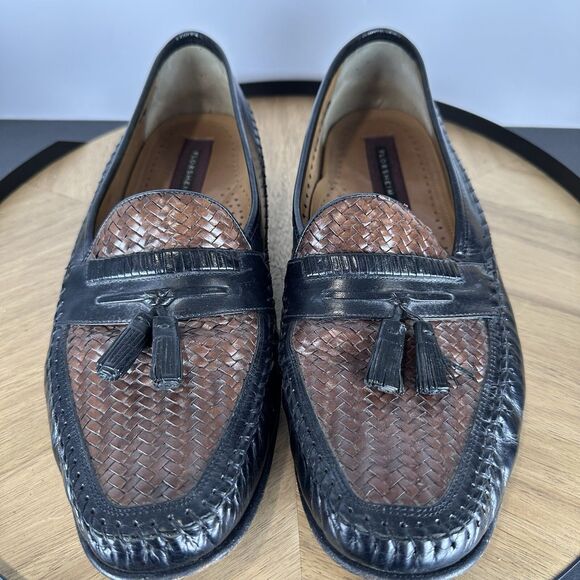 Florsheim Woven Black Brown Square Toe Dress Shoe 13D 18212-16 Tassles main image 13